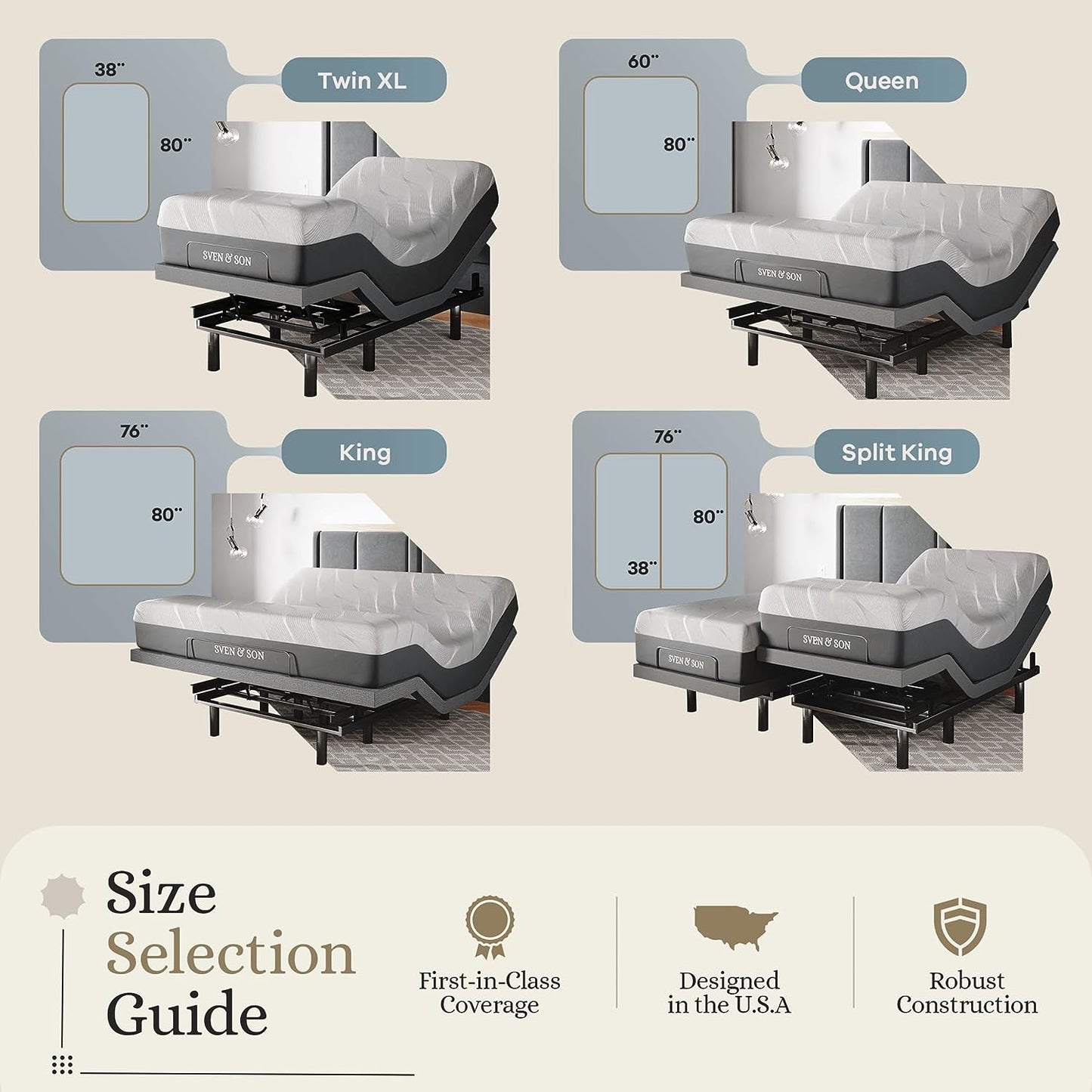 Queen Adjustable Bed Base Frame + 14” Luxury Cool Gel Memory Foam Hybrid Mattress, Head up Foot Up, USB Ports, Zero Gravity, Interactive Dual Massage, Wireless, Classic (Queen)