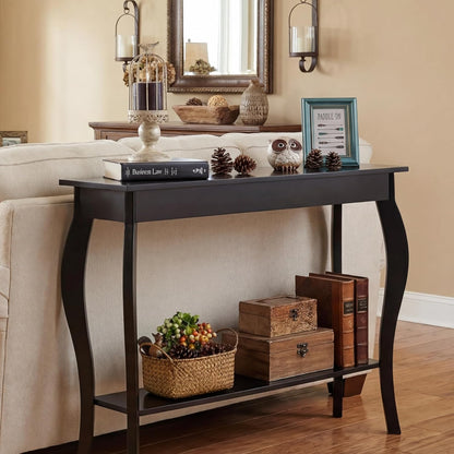 Narrow Console Table, Chic Accent Sofa Table, Entryway Table, Black