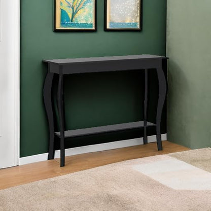 Narrow Console Table, Chic Accent Sofa Table, Entryway Table, Black