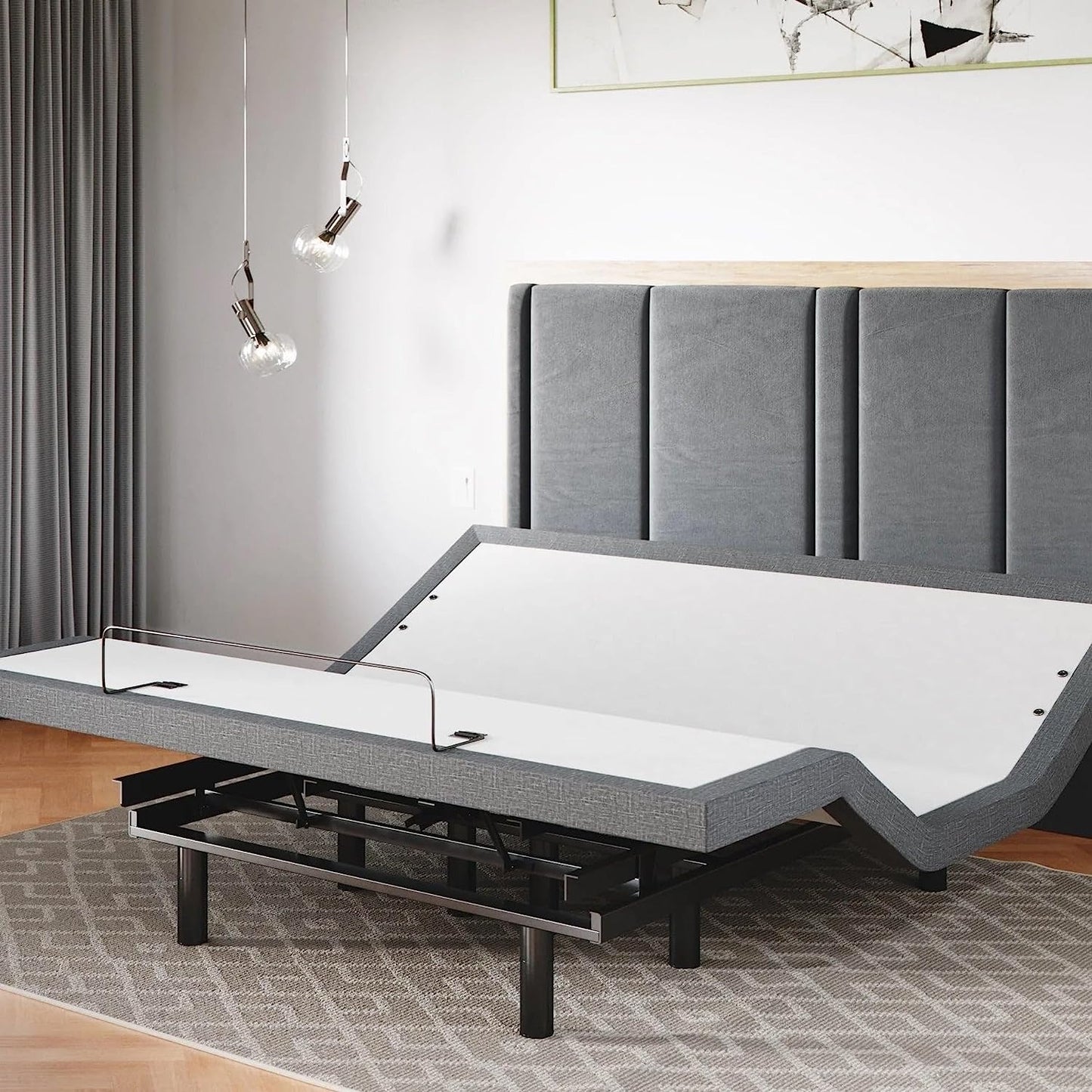King Adjustable Bed Base Frame 5 Minute Assembly, Head & Foot Articulation, USB Ports, Zero Gravity, Interactive Dual Massage, Wireless, Classic (King)