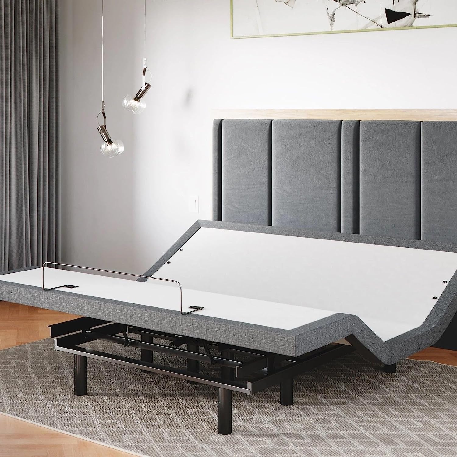 King Adjustable Bed Base Frame 5 Minute Assembly, Head & Foot Articulation, USB Ports, Zero Gravity, Interactive Dual Massage, Wireless, Classic (King)