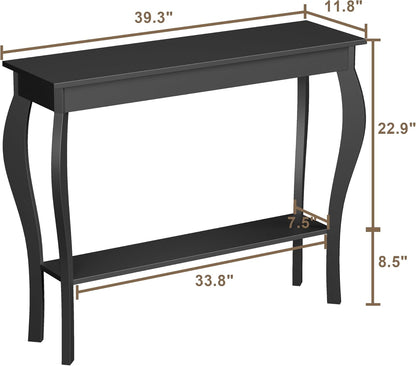 Narrow Console Table, Chic Accent Sofa Table, Entryway Table, Black